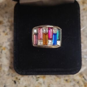 Multicolor Gemstone Silver Ring